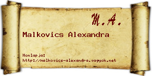 Malkovics Alexandra névjegykártya