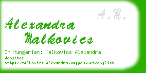 alexandra malkovics business card